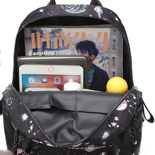 葉デザイン通学用軽量防水リュック