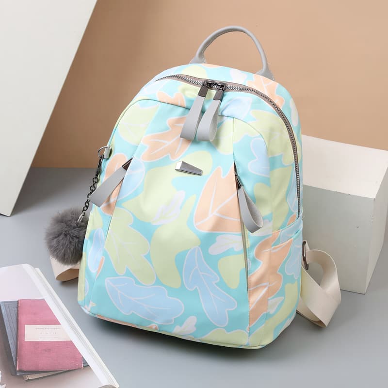 葉デザイン通学用軽量防水リュック